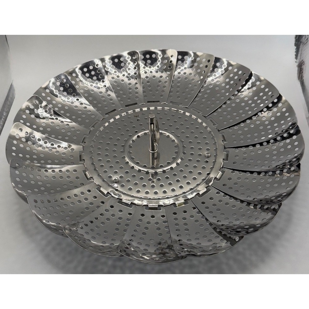Stainless Steel Collapsible Steamer Basket Adjustable Folding Vegetable Insert - Picture 4 of 5
